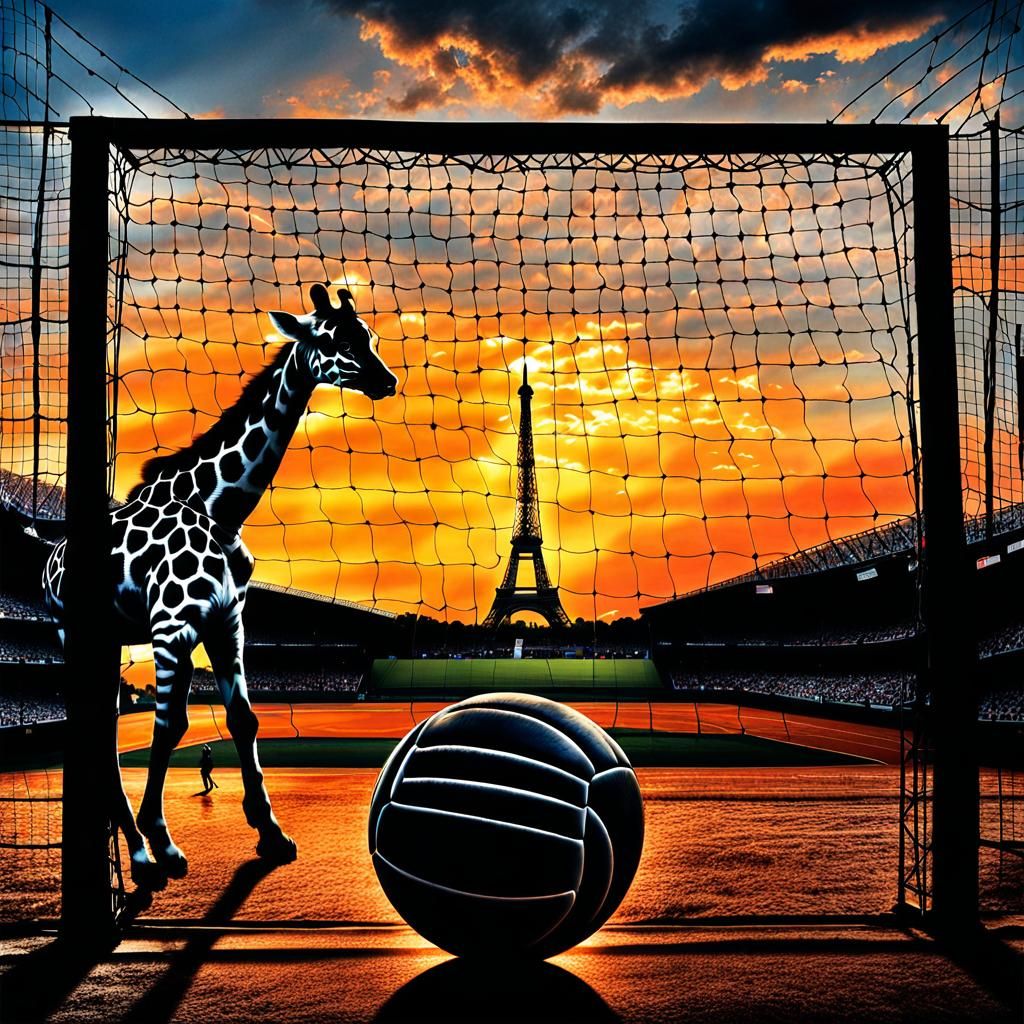 Animal Olympics Volleyball Match at Sunset