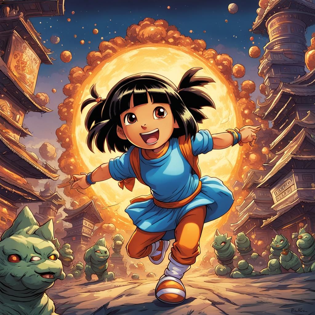 Dora the Explorer as Chi-Chi from Dragon Ball