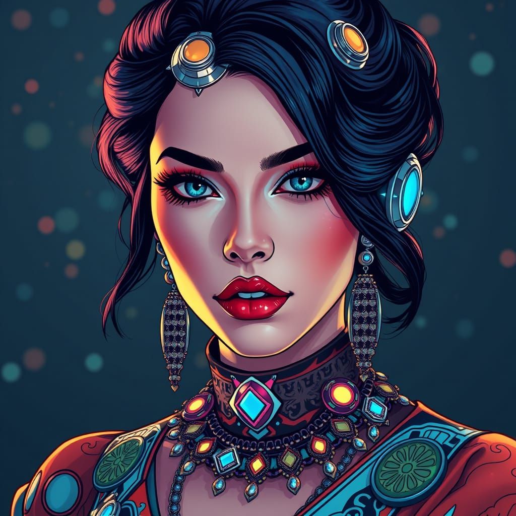 Hyperrealistic Portrait in Retro Comic Book Style