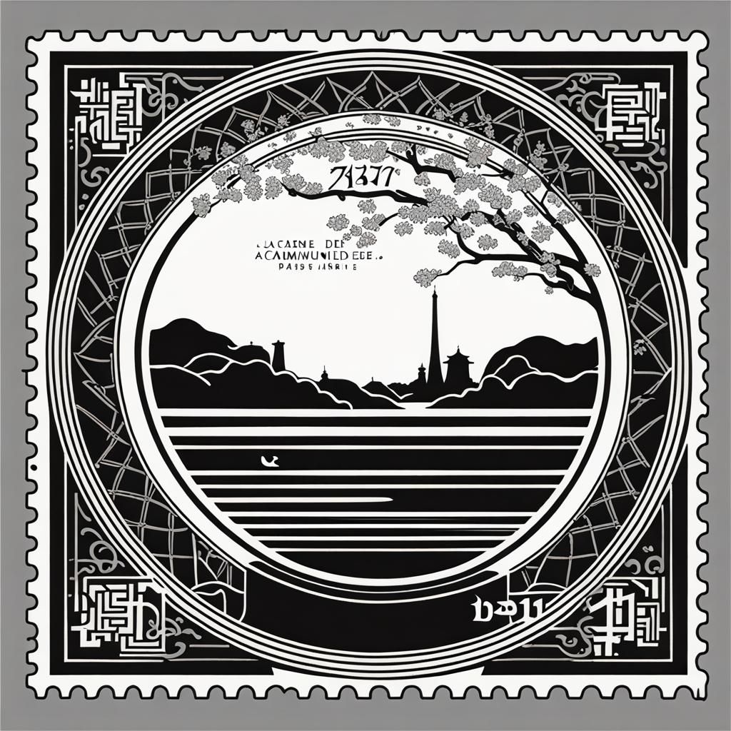 Minimalist Vector Stamp Design for La Commune de Paris