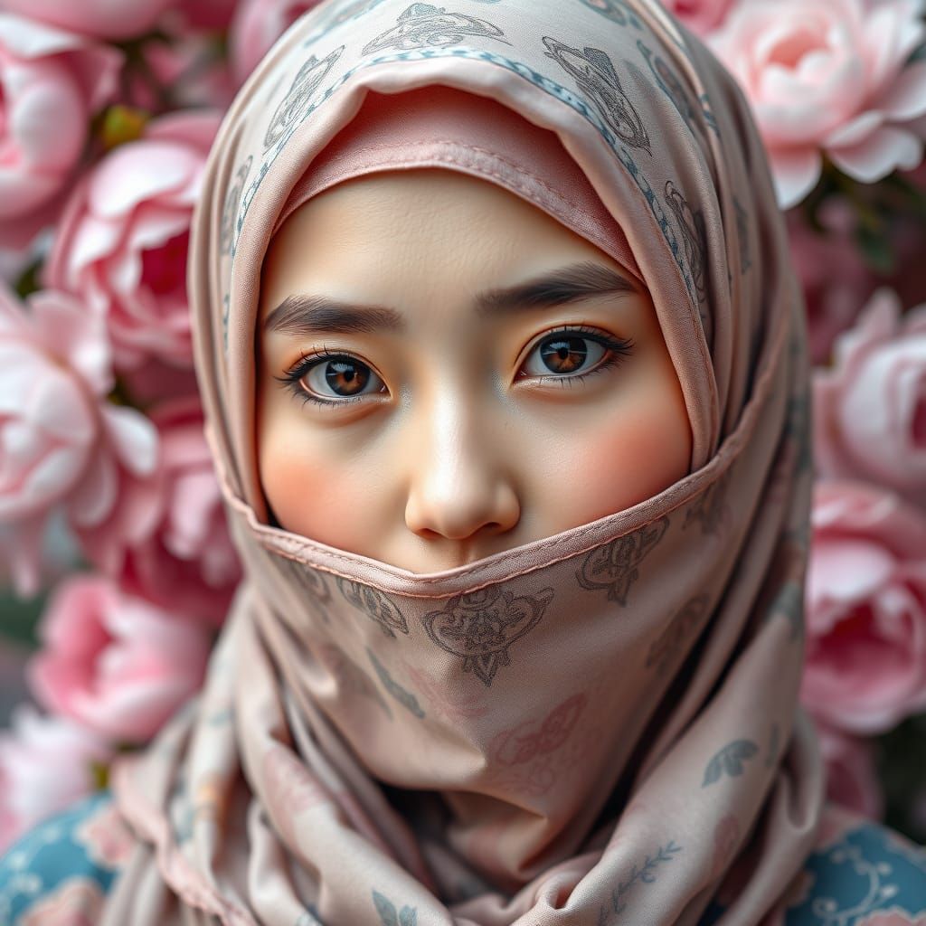 A portrait of a beautiful Uyghur's young