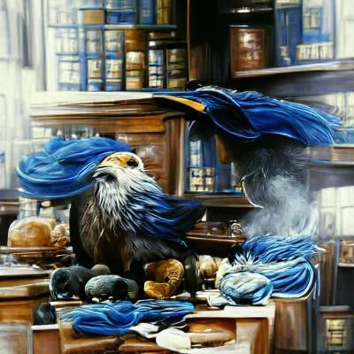 Majestic Raven in Oil Painting Style