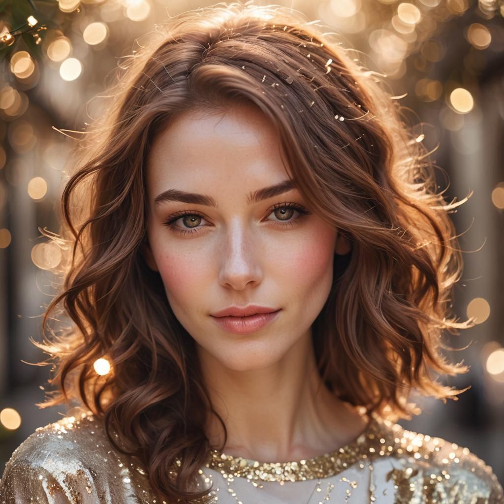 Elegant Woman with Radiant Glow in Soft Sunlight