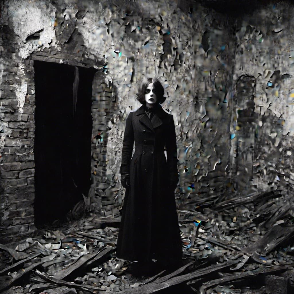 Macabre Horror Movie Poster in Black and White