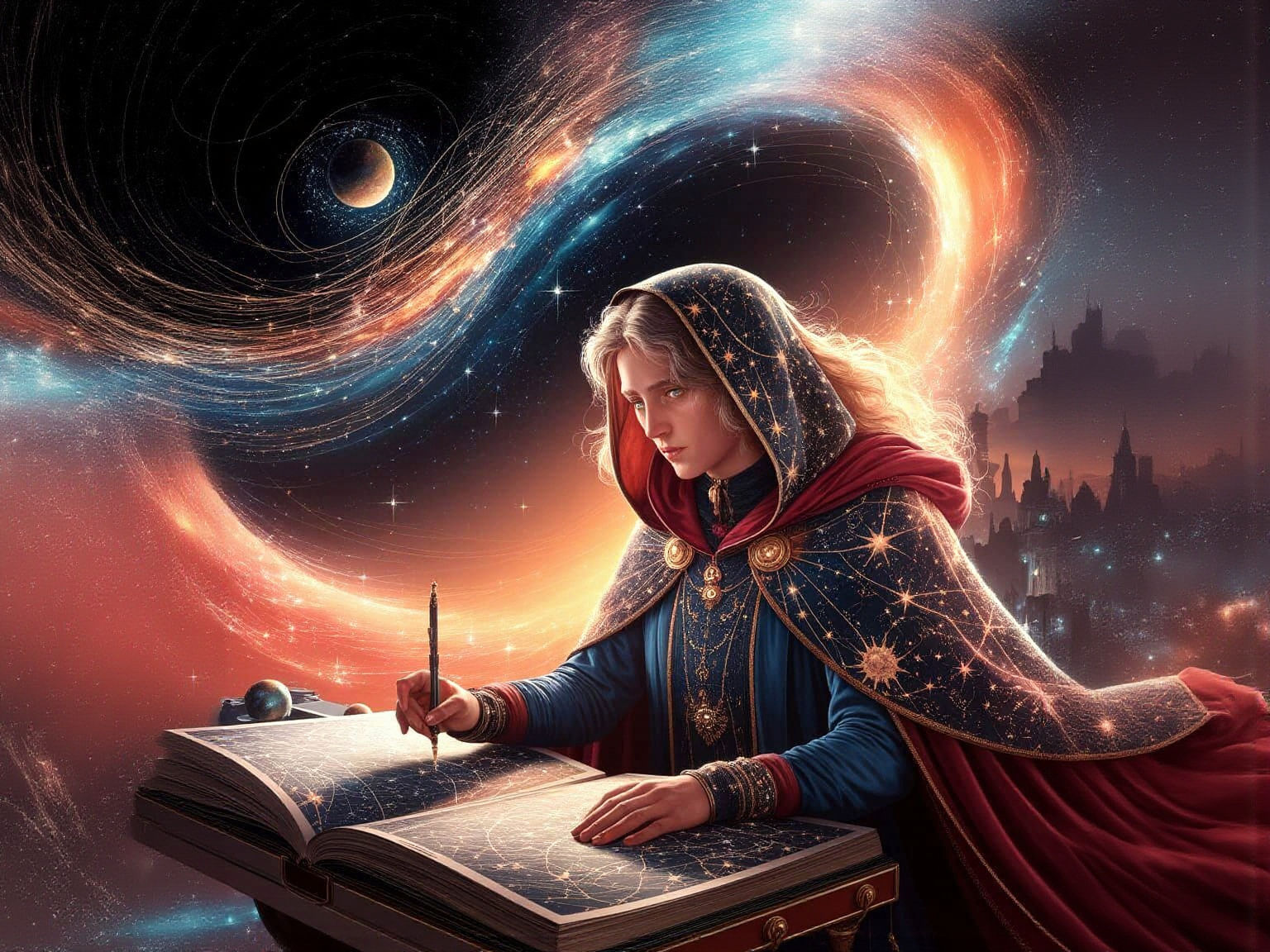 Celestial Cartographer Mapping Constellations with Starlight...