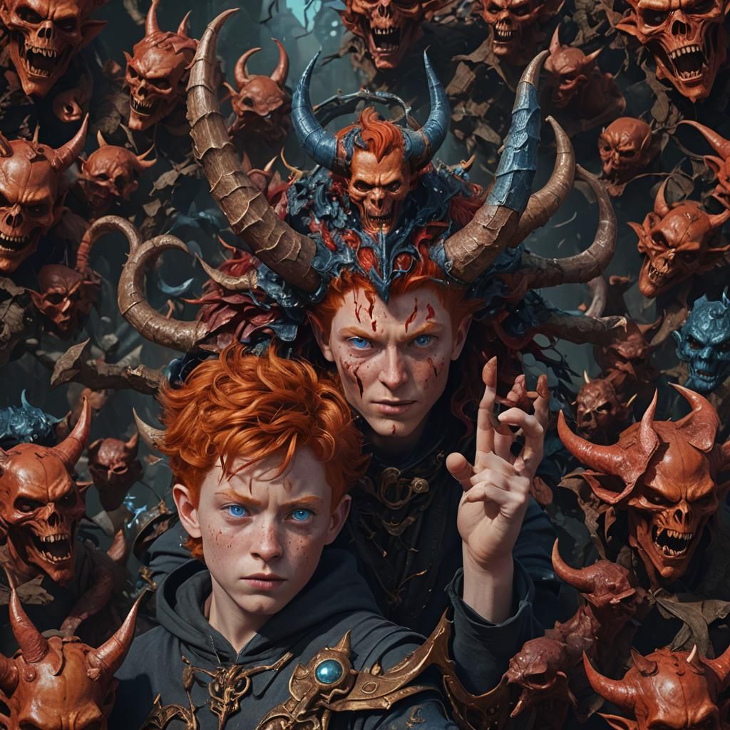 Ginger Boy with Devil Horns: Fantasy Concept Art