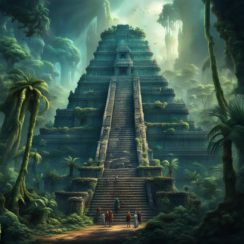 Mayan Temple Visited by a Strange World