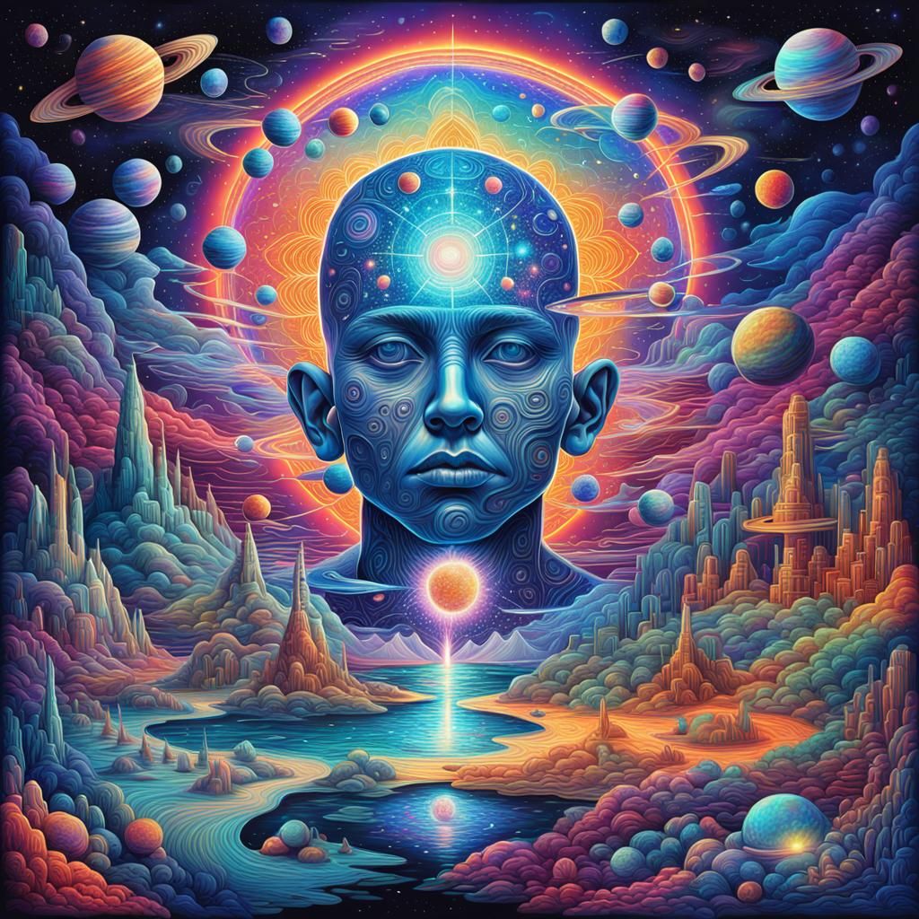 Holographic Cosmic Astral Illustration by Amaringo