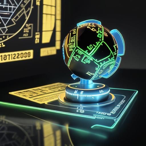 Futuristic Iron Element Illustration in Neon Sci-Fi Style