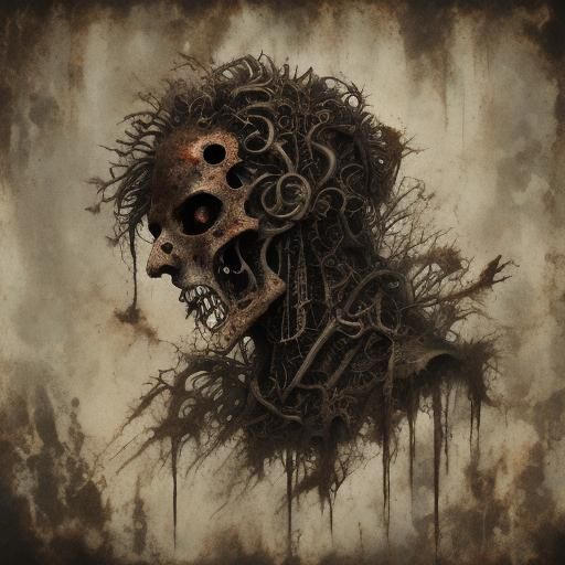 Steampunk Zombie Assembled from Rusted Metal