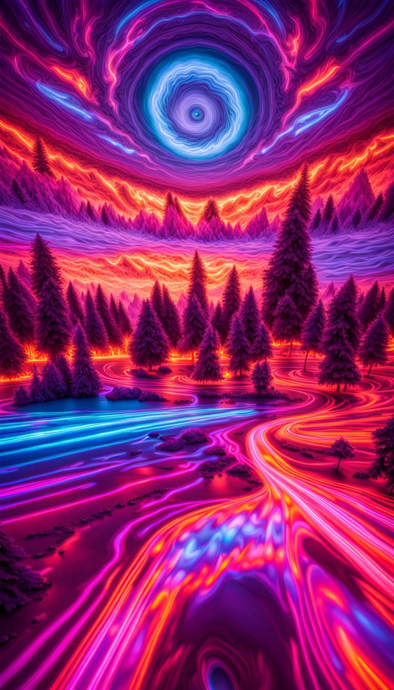 Psychedelic Optical Illusion Art with Dynamic Lighting