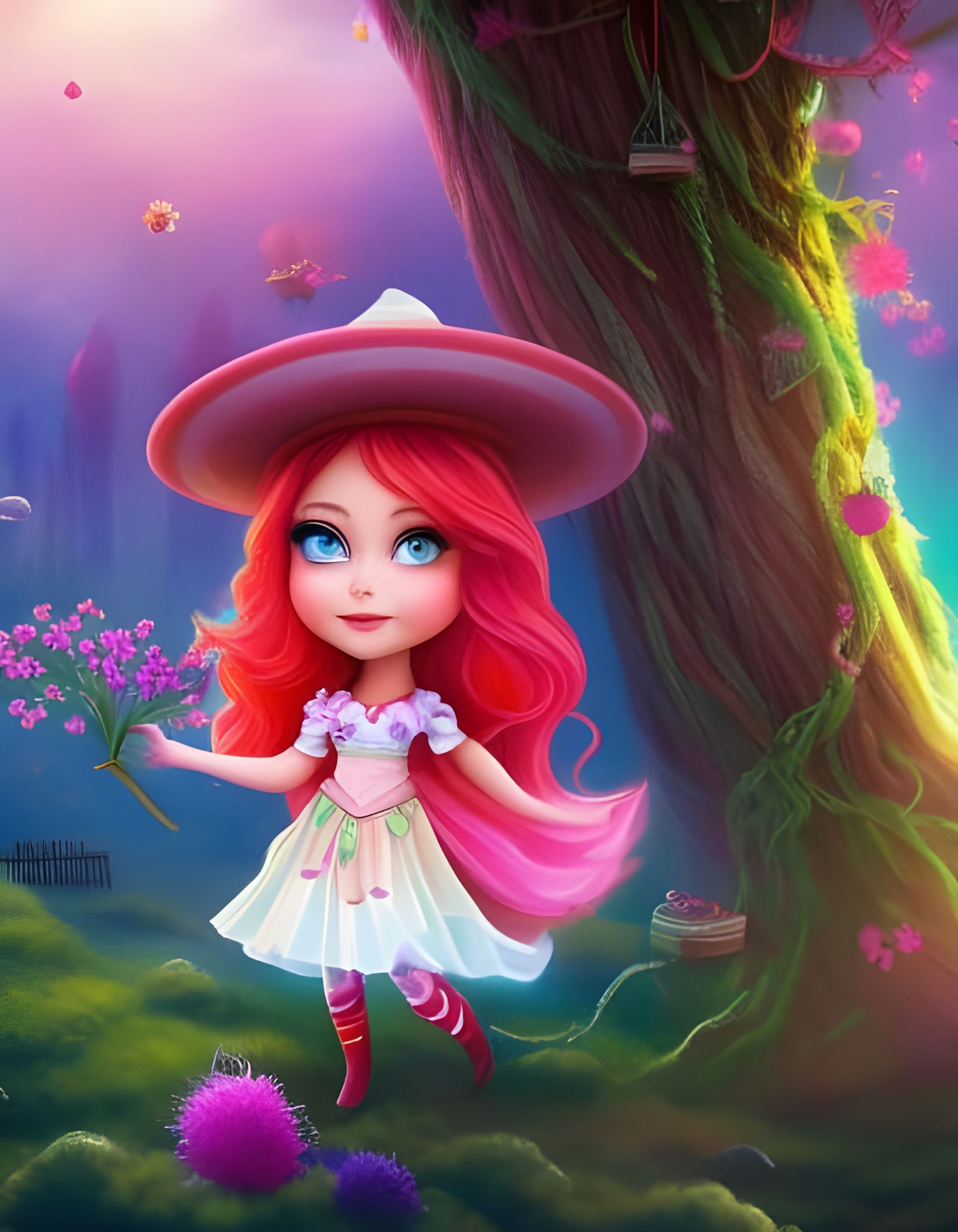 Cute Earth Witch Character Concept Art