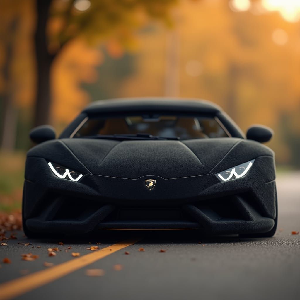 Fluffy Lamborghini in Automotive Photography Style