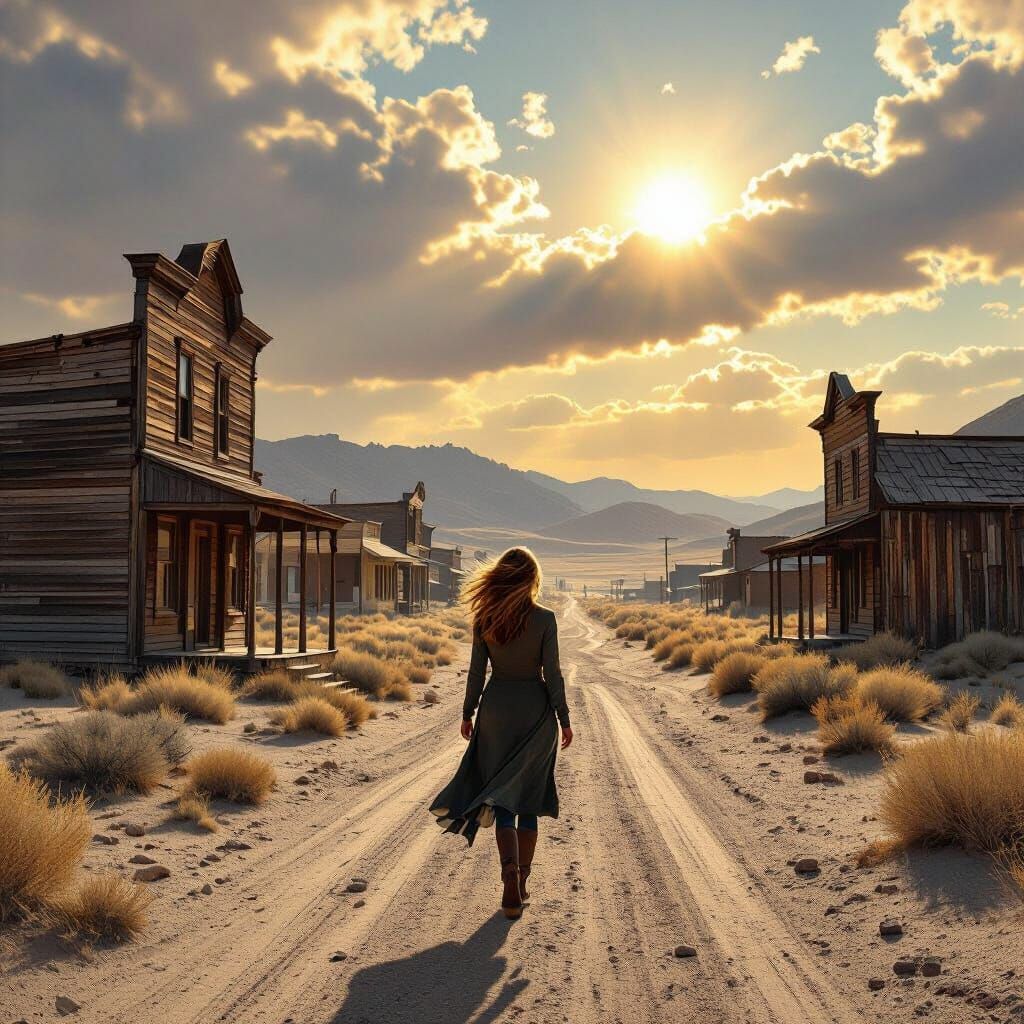 Woman Explores Dusty Ghost Town of Bodie, CA