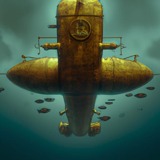 Fantastical Flying Submarine Concept Art