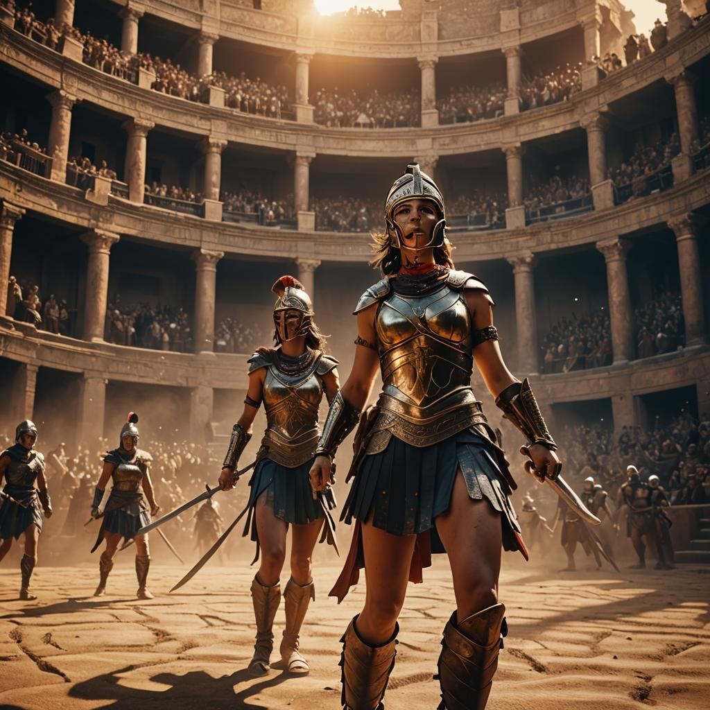 Majestic Roman Arena with Women Gladiators