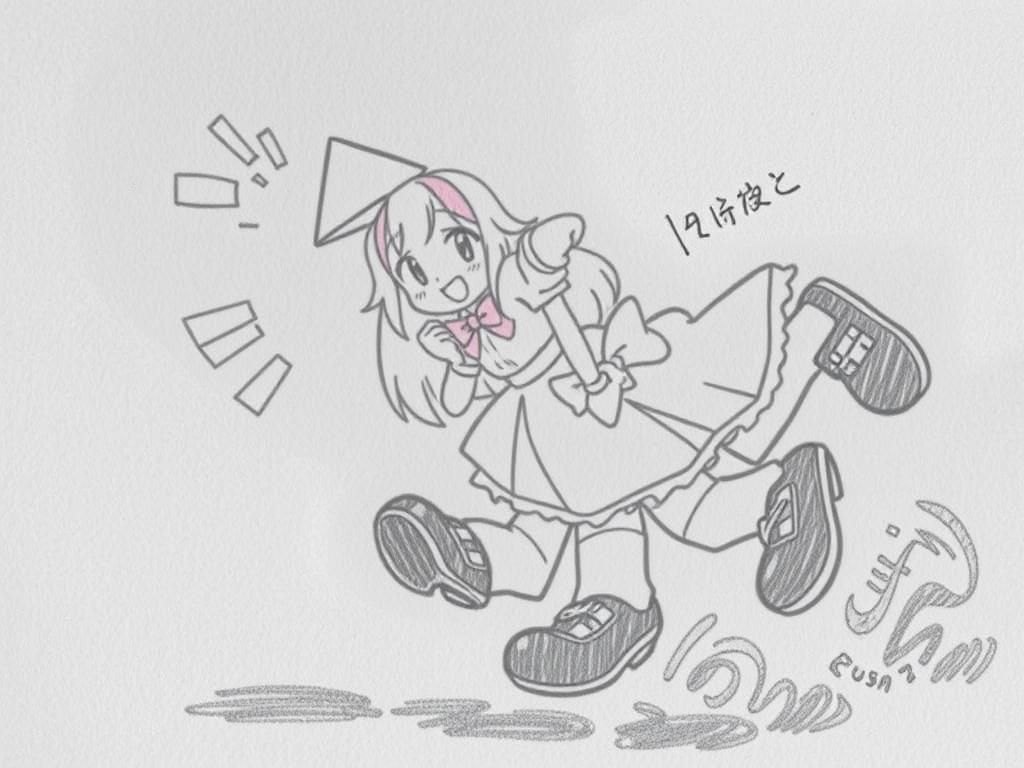 Cartoon Girl with Eight Legs in Anime Style