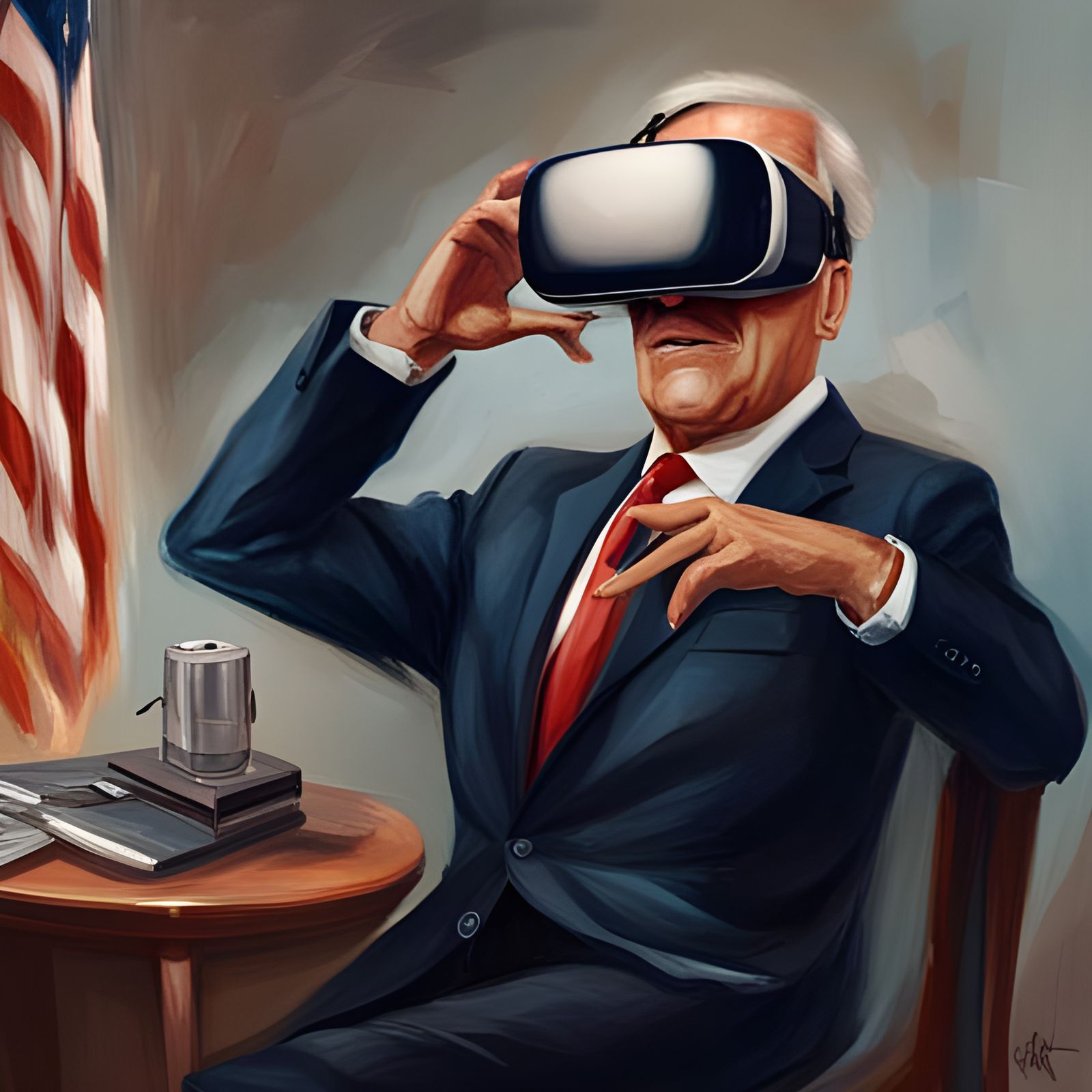 President Biden in VR: An Expressive Oil Painting