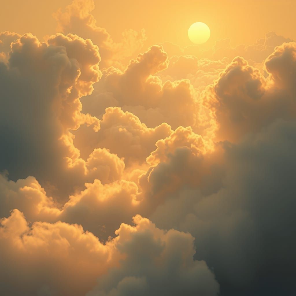 Ethereal Golden Light in Misty Atmosphere