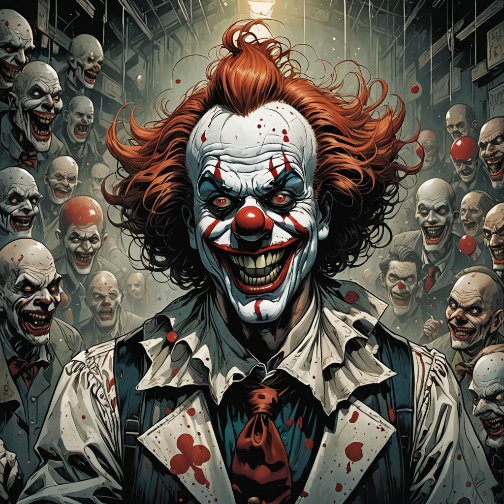Comic Book Clown with Knife, Art by Mark Brooks and Dan Mumf...