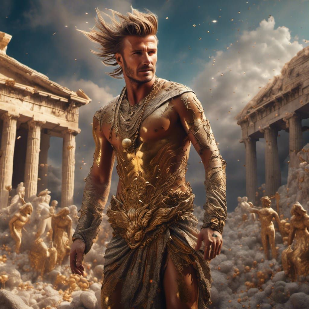 David Beckham as Apollo in Detailed Matte Painting