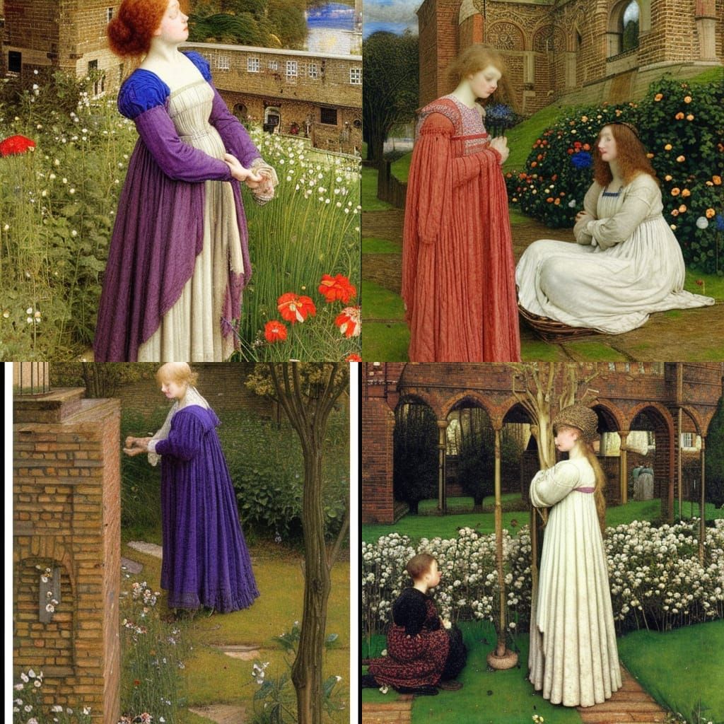 Classical Scene in Pre-Raphaelite Style