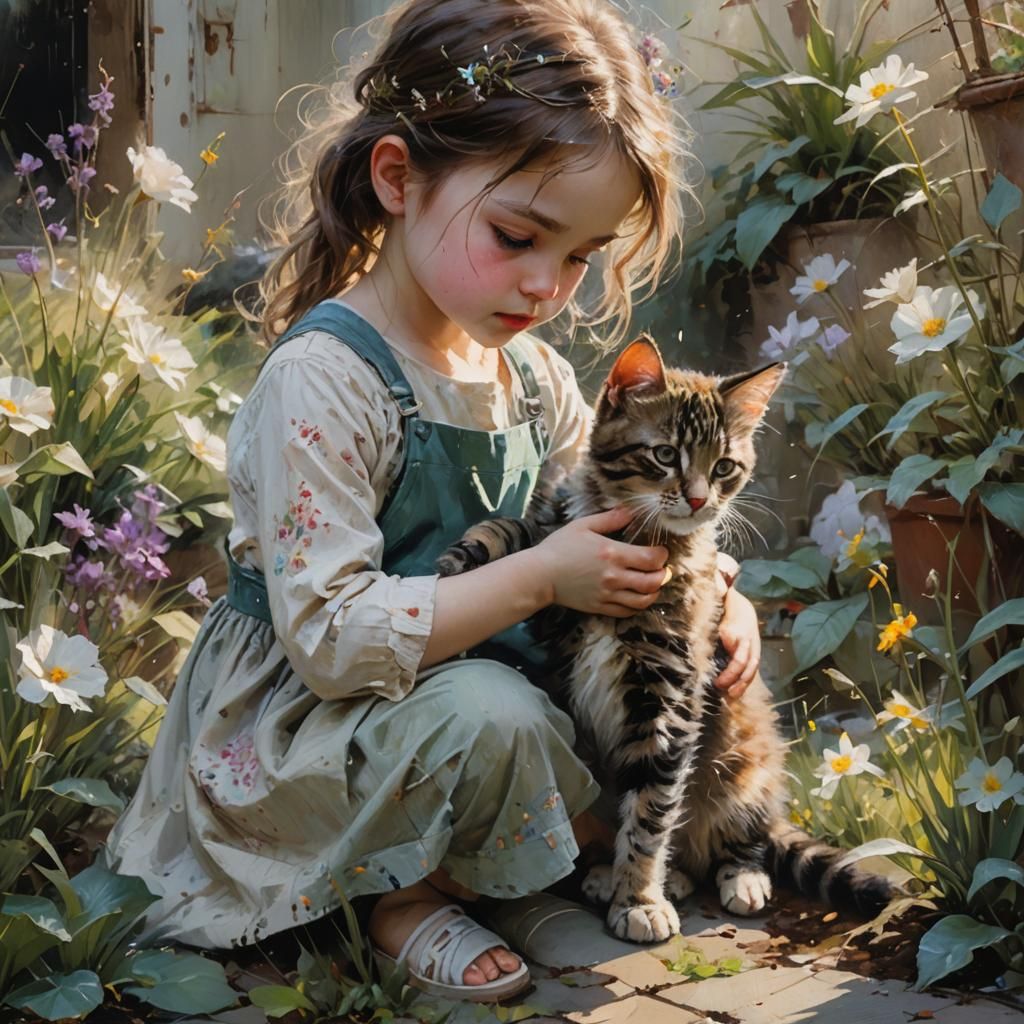 My nostalgic memories, playing with kitten, (50 years ago 🙂...