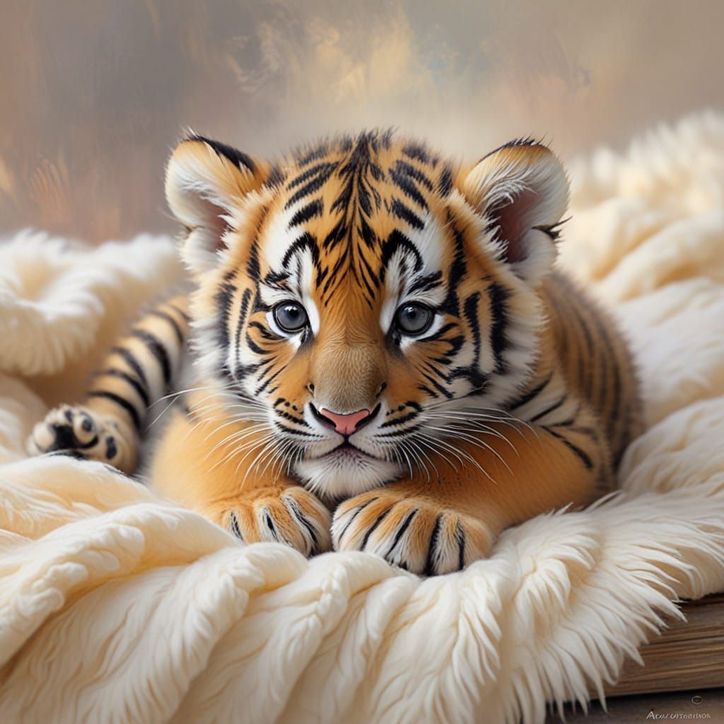 Adorable tiger cub