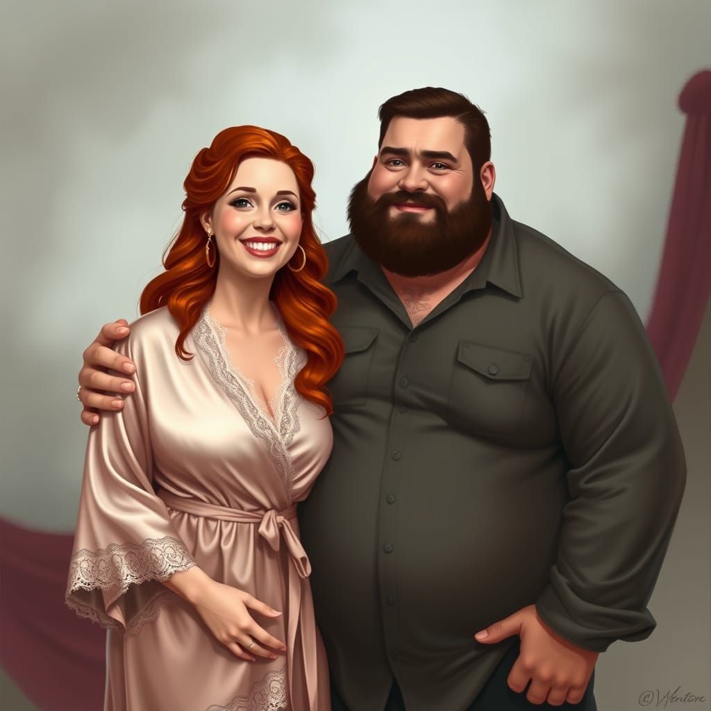 Lois Griffin in Silk Robe, Photorealistic Digital Art