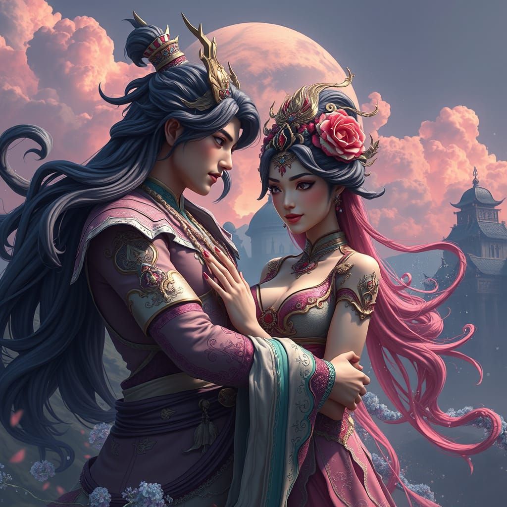 Detailed Matte Painting of a Concubine