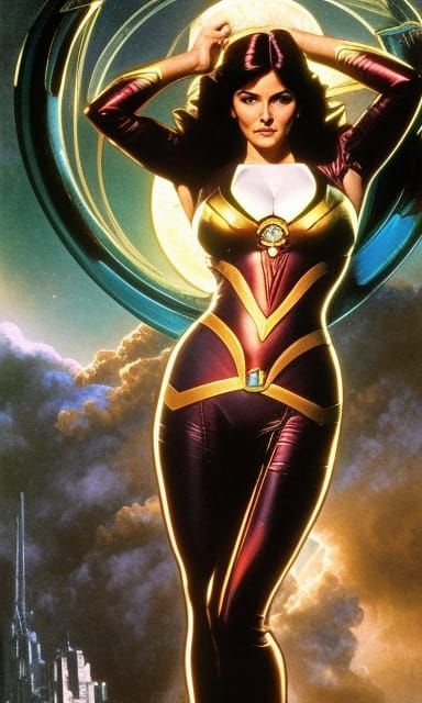 Young lynda carter as samus aran, metroid , full body, Insanely detailed face, highly detailed art, smooth, sharp focus,...