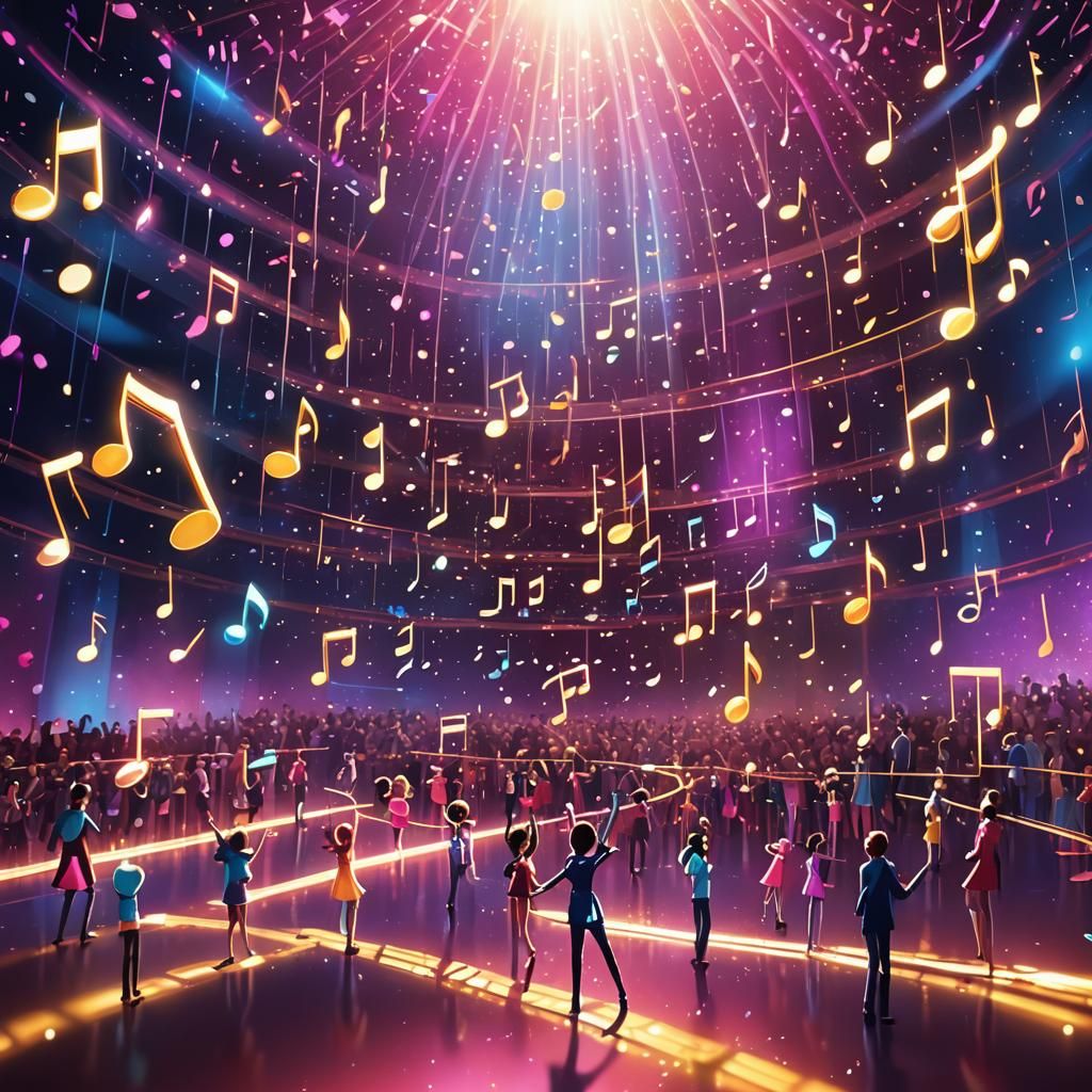 Music Notes Await Broadway Entrance in 3D Concept Art