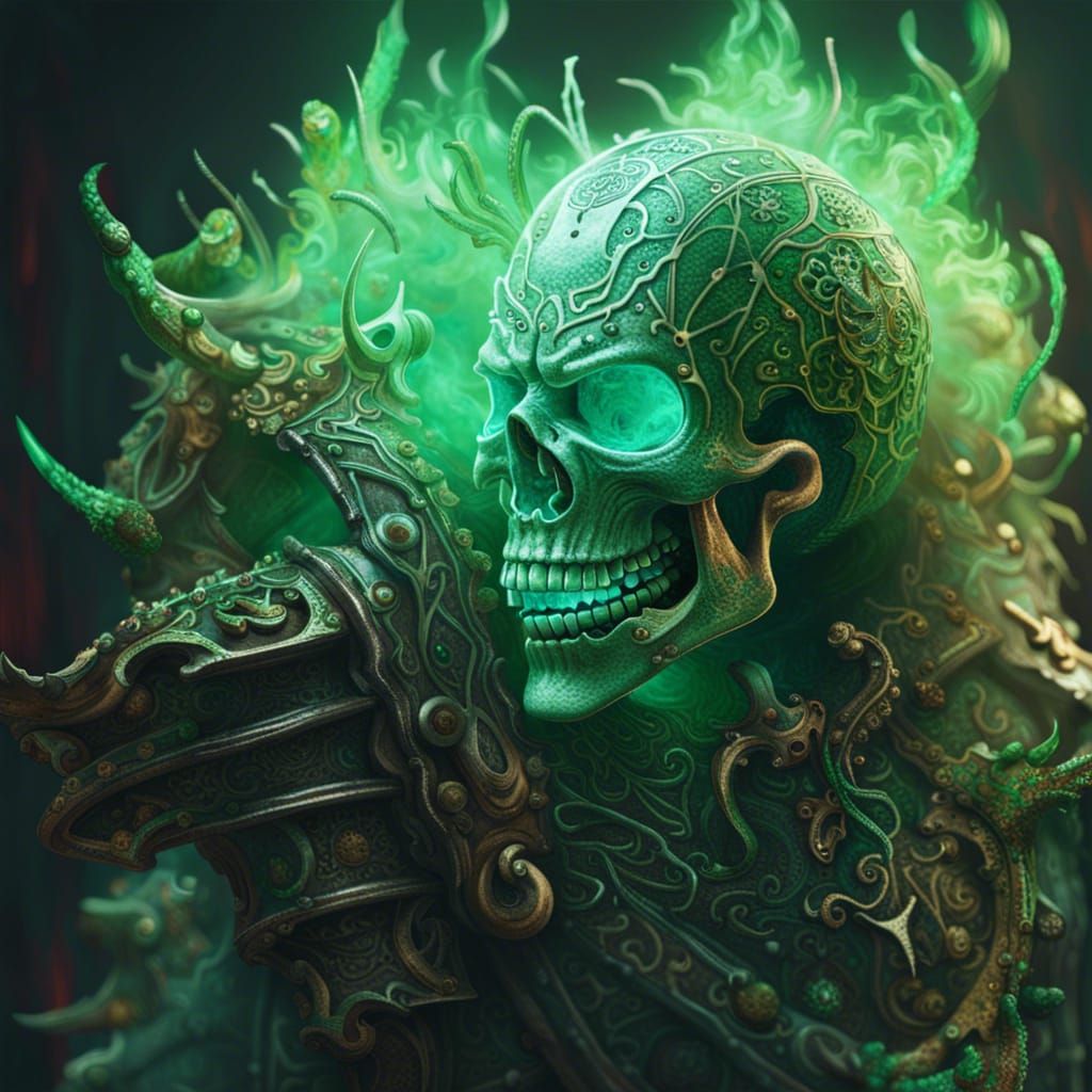 Green Jewel Ghost Rider Portrait in 4K