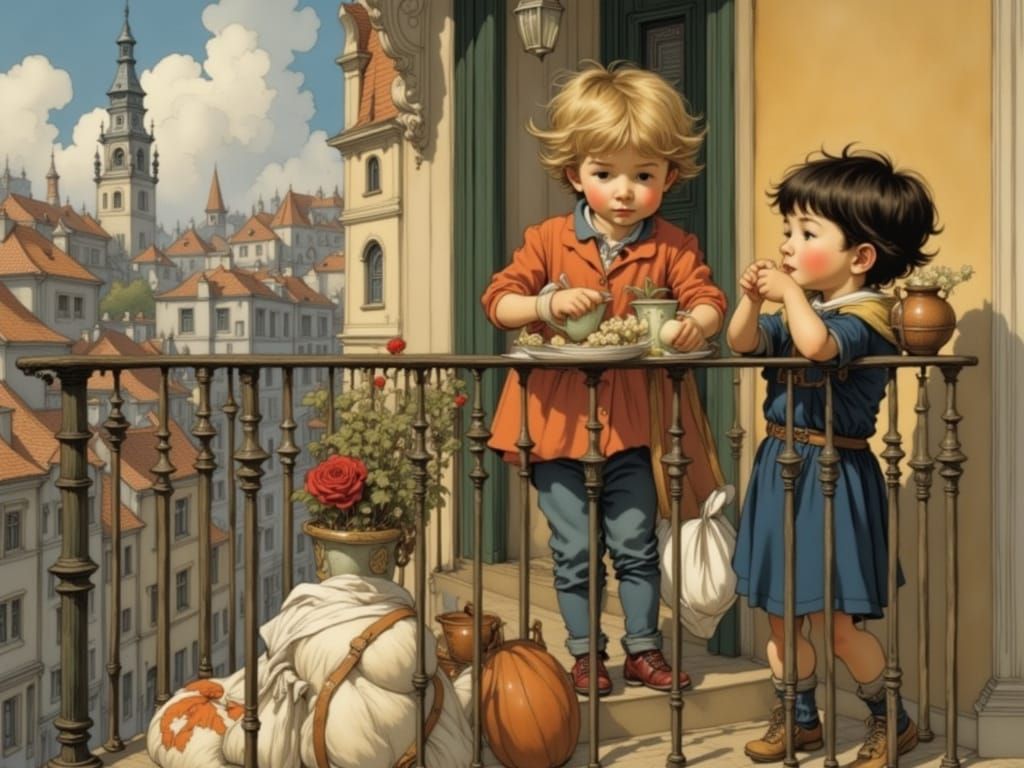 Toddlers Play: Classical Impressionism Meets Modern Illustra...