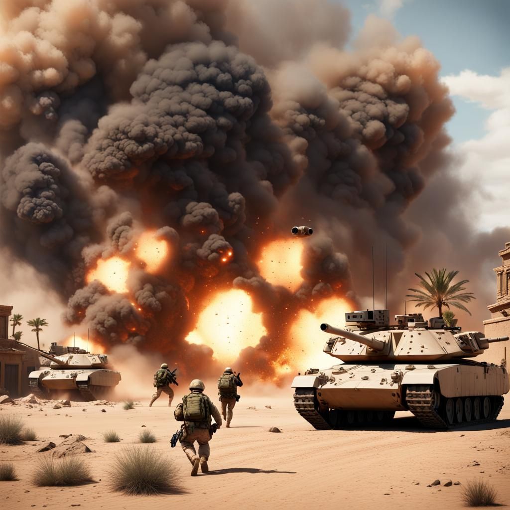 Marines in Peril: Desert Town Under Fire