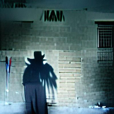 Eerie Shadow Figure in Dark Alleyway