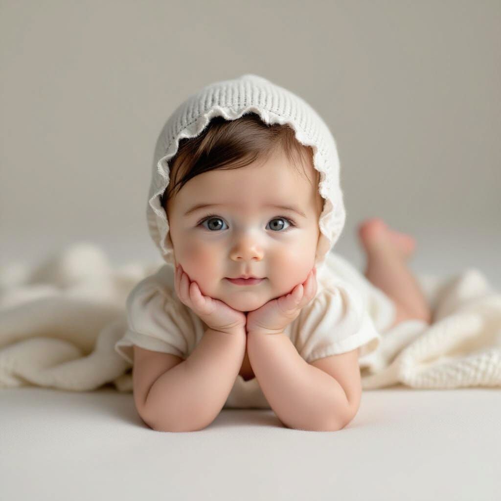 Newborn Baby Photoshoot on White Blanket