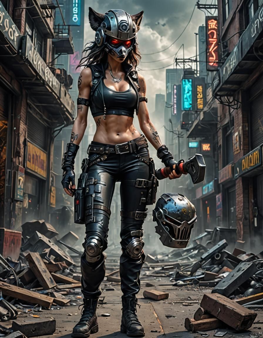 Cyberpunk Werewolf Goddess