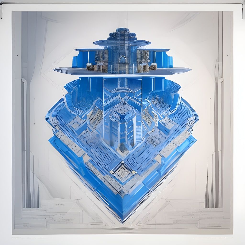 Blueprint of fortress with underground bunker