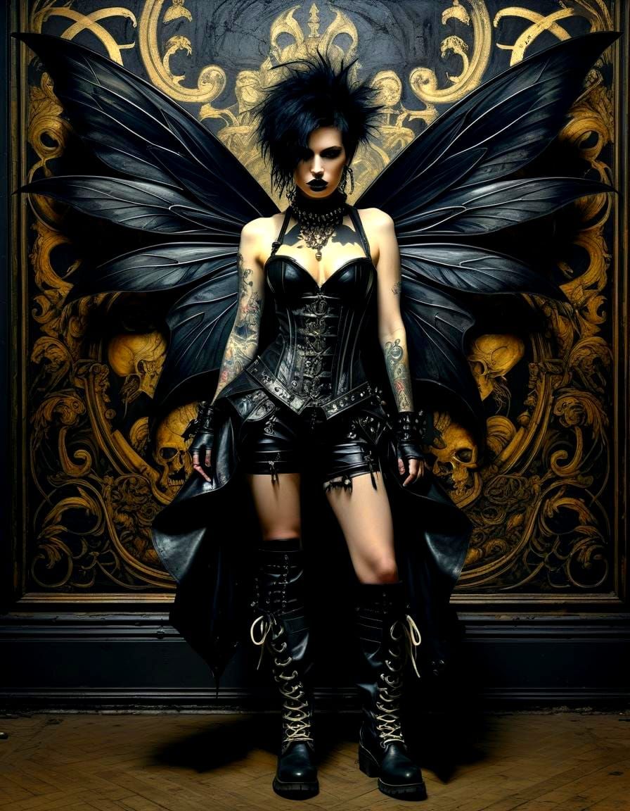 Gothic Punk Fairy in Neo-Baroque Style