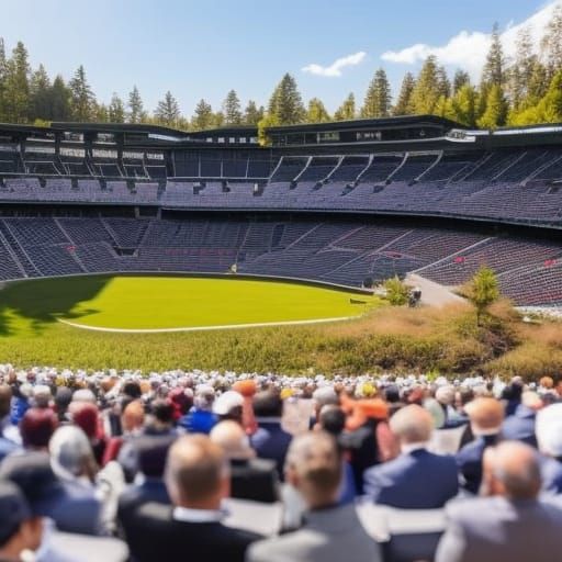 Enormous Crowd Gaze at Empty Space