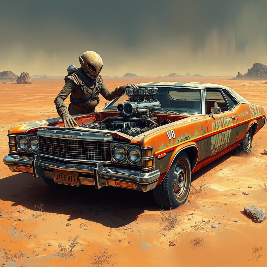 Alien Archaeologist Studies Ford Torino in Post-Apocalyptic ...