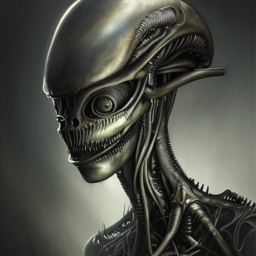 Adorable Alien Female: Photorealistic Digital Illustration