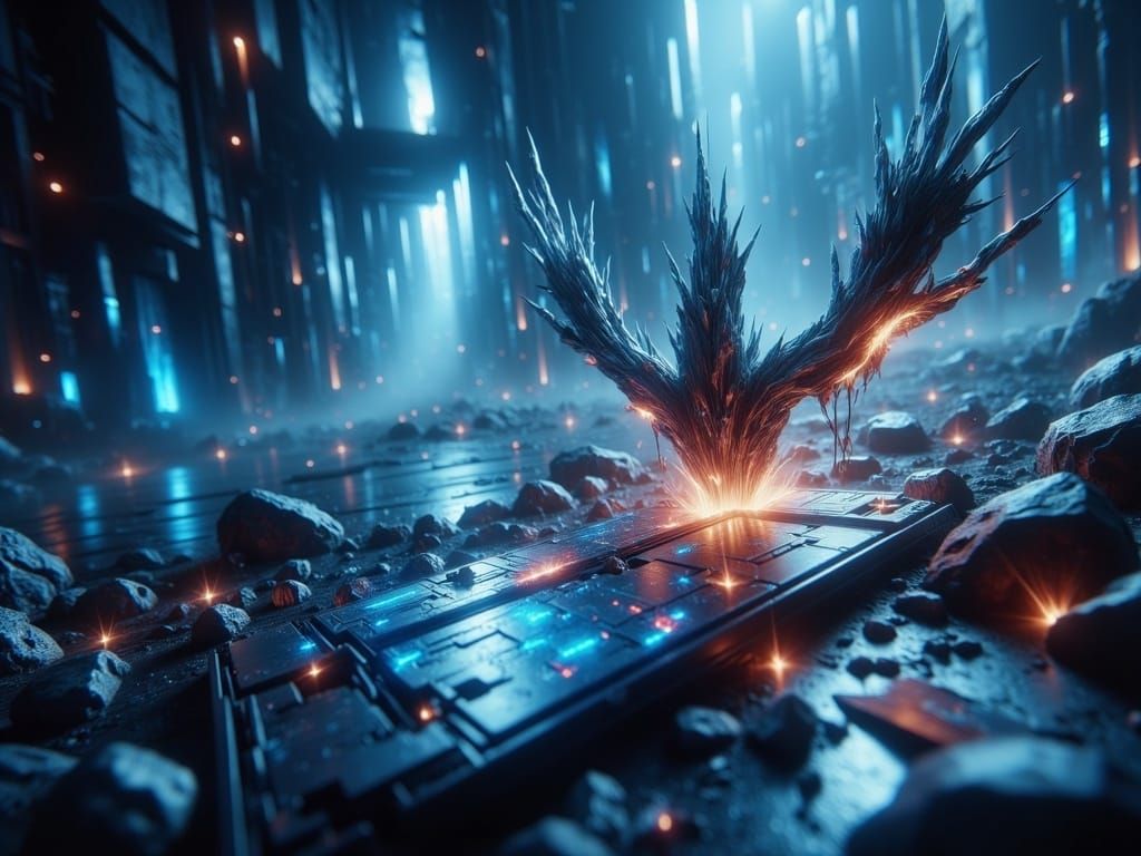 Futuristic Macro Scene with Organic Sci-Fi Object