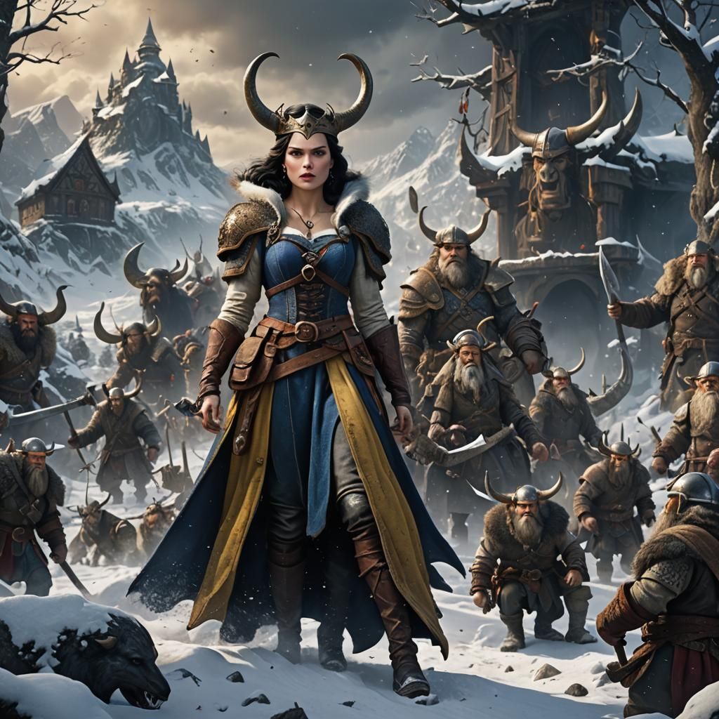 Snow White: Viking Shieldmaiden and Dwarf Protectors