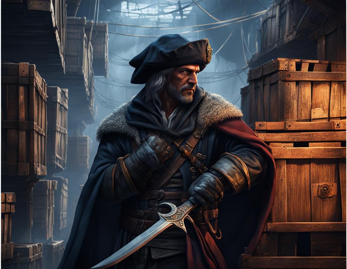 Dramatic Thief in Port, Digital Matte Painting