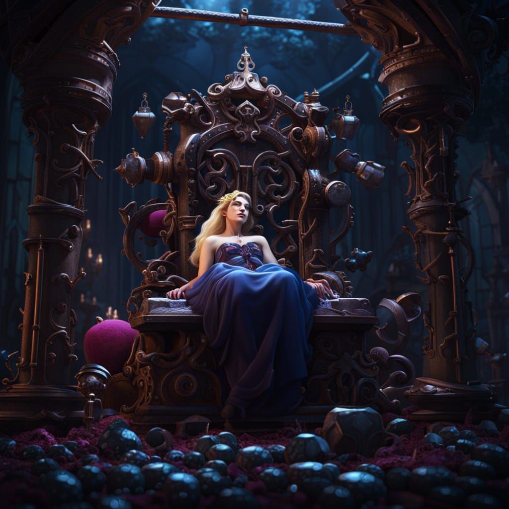 Sleeping Beauty Trapped: Detailed Fantasy Art