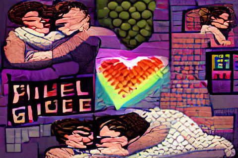Vintage Queer Love in Pixel Art