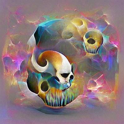Infinite Fractal Skulls Pattern