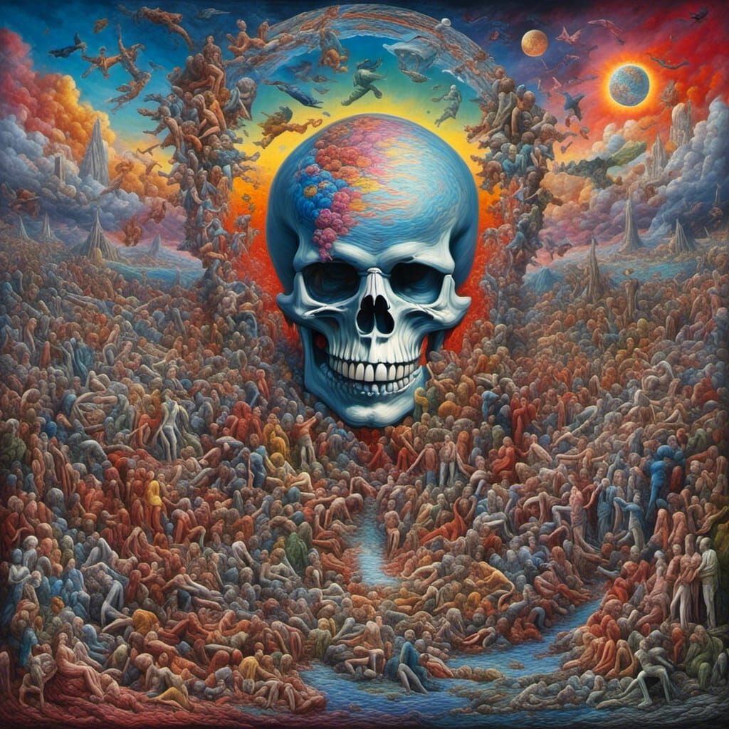 Psychedelic Grateful Dead Collage in Oil Paint